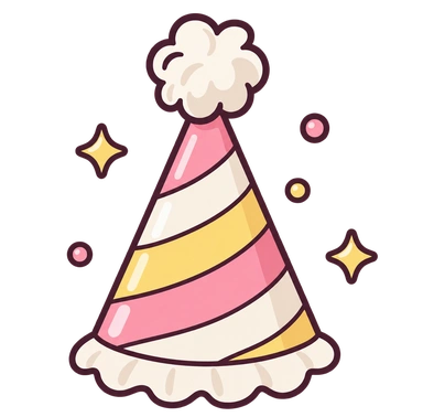 Celebration party hat with sparkles