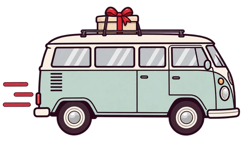 Marshmallow bouquet delivery van